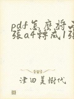 pdf怎么将两张a4转成1张a3