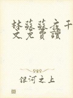 林苏苏夜千寒全文免费读
