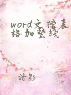 word文档表格加竖线