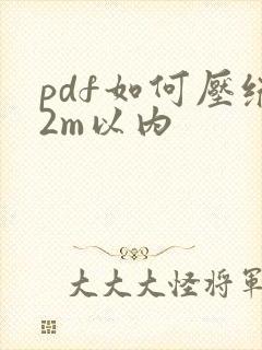 pdf如何压缩2m以内