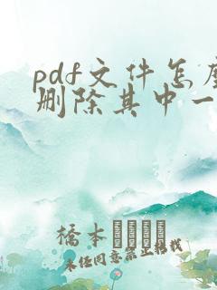 pdf文件怎么删除其中一页