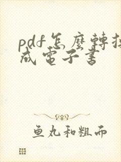 pdf怎么转换成电子书