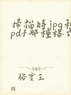 扫描时jpg和pdf哪种格式清晰