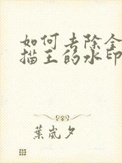 如何去除全能扫描王的水印