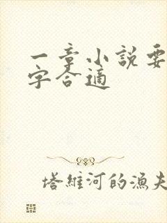 一章小说要多少字合适