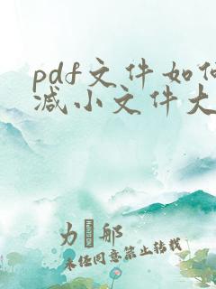 pdf文件如何减小文件大小