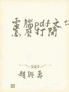 电脑pdf文件怎么打开