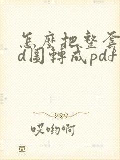 怎么把整套cad图转成pdf