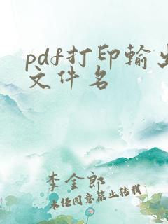 pdf打印输出文件名
