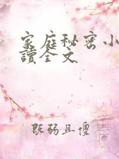 家庭秘密小说阅读全文