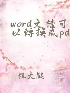 word文档可以转换成pdf吗