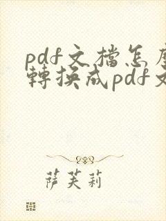 pdf文档怎么转换成pdf文件