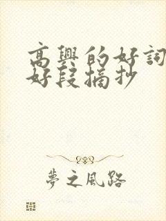 高兴的好词好句好段摘抄
