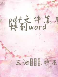 pdf文件怎么转到word