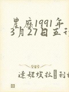 农历1991年3月27日五行八字