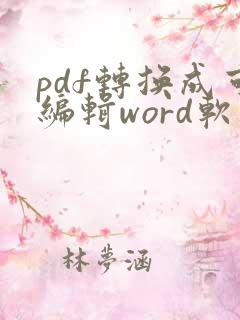 pdf转换成可编辑word软件