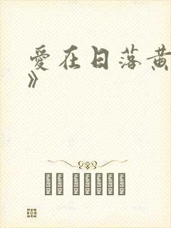 爱在日落黄昏时》