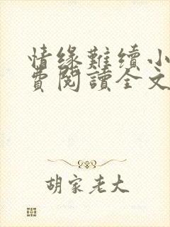 情缘难续小说免费阅读全文