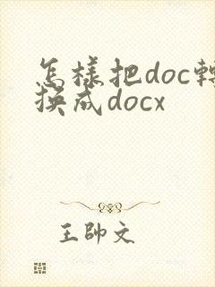 怎样把doc转换成docx