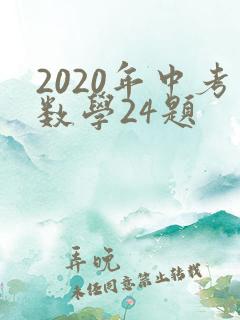 2020年中考数学24题