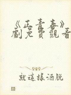 《正青春》电视剧免费观看全集完整版