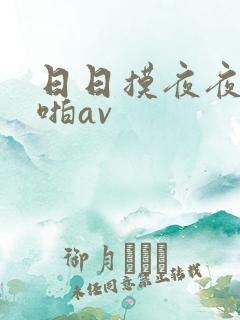 日日摸夜夜爽啪啪av
