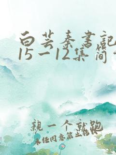 白芸秦书记续集15一12集简介