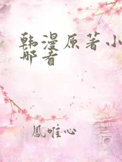 韩漫原著小说在哪看