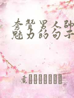夸赞男人帅气有魅力的句子