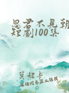 思君不见朝与暮短剧100集