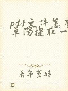 pdf文件怎么单独提取一页