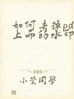 如何去掉pdf上面的水印