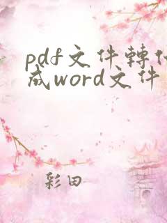 pdf文件转化成word文件