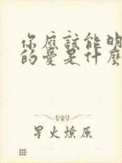 你应该能明白我的爱是什么歌