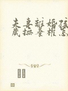 夫妻离婚孩子一岁抚养权怎么判定