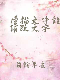 扫描文件能不能修改文字