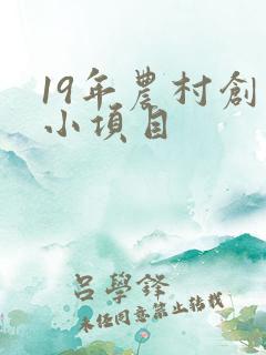 19年农村创业小项目