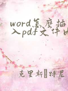 word怎么插入pdf文件内容