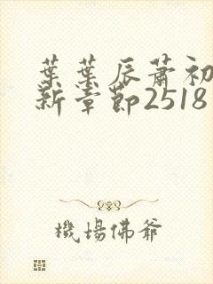 叶叶辰萧初然最新章节2518