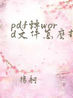pdf转word文件怎么打开