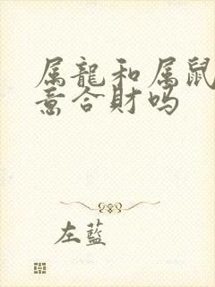 属龙和属鼠做生意合财吗