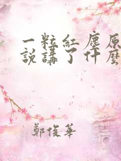 一粒红尘原著小说讲了什么