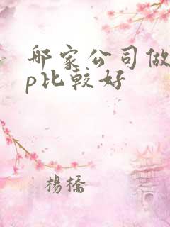 哪家公司做app比较好