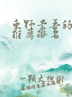 东野圭吾的小说推荐排名