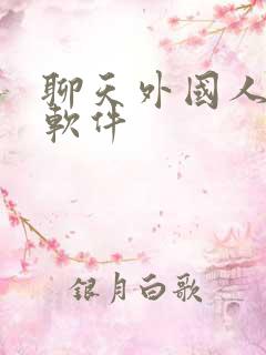 聊天外国人交友软件