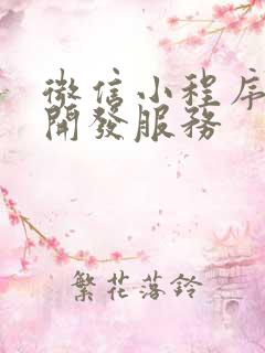 微信小程序定制开发服务