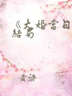 《大婚当日》大结局