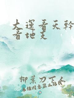 大运看天干流年看地支