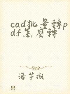 cad批量转pdf怎么转