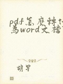 pdf怎么转化为word文档?